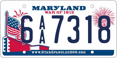 MD license plate 6AA7318