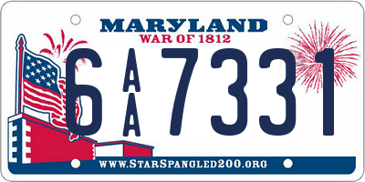 MD license plate 6AA7331