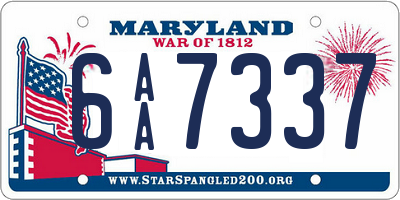 MD license plate 6AA7337