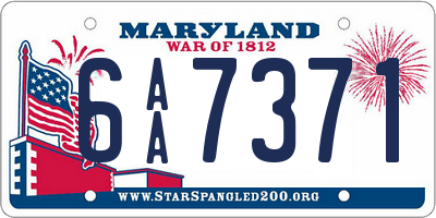 MD license plate 6AA7371