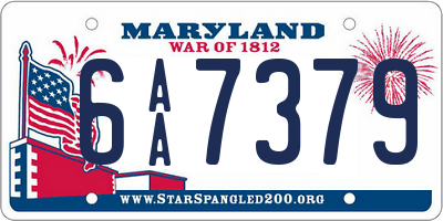 MD license plate 6AA7379