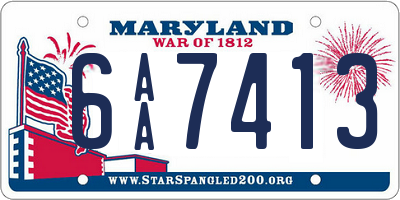 MD license plate 6AA7413