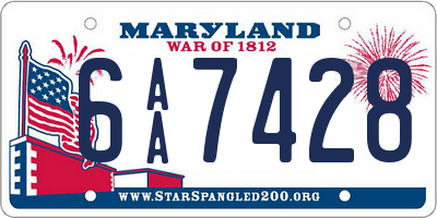 MD license plate 6AA7428
