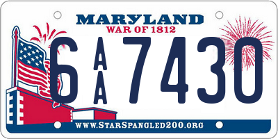 MD license plate 6AA7430