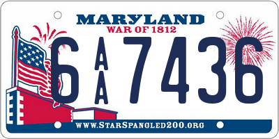 MD license plate 6AA7436