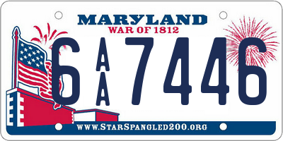 MD license plate 6AA7446
