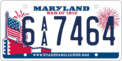 MD license plate 6AA7464