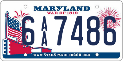 MD license plate 6AA7486