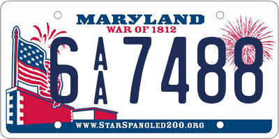 MD license plate 6AA7488
