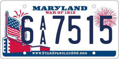 MD license plate 6AA7515