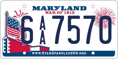 MD license plate 6AA7570