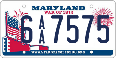 MD license plate 6AA7575