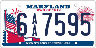 MD license plate 6AA7595