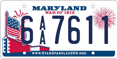 MD license plate 6AA7611