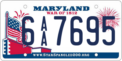 MD license plate 6AA7695