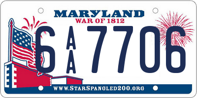 MD license plate 6AA7706