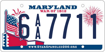 MD license plate 6AA7711