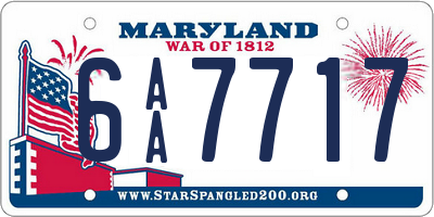 MD license plate 6AA7717