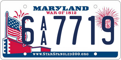 MD license plate 6AA7719