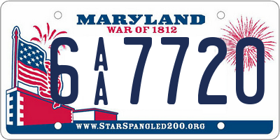 MD license plate 6AA7720