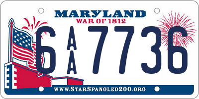 MD license plate 6AA7736