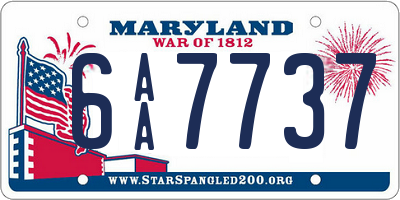 MD license plate 6AA7737