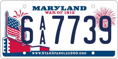 MD license plate 6AA7739