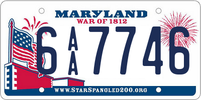 MD license plate 6AA7746