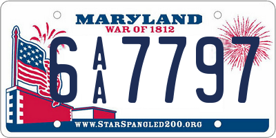 MD license plate 6AA7797