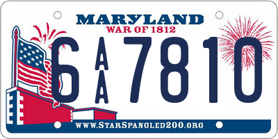 MD license plate 6AA7810