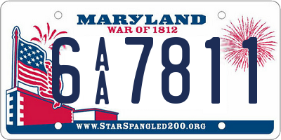 MD license plate 6AA7811