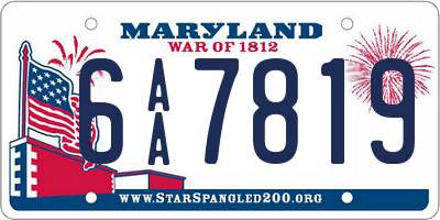 MD license plate 6AA7819