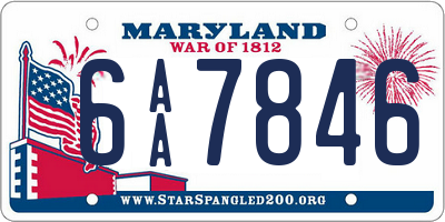 MD license plate 6AA7846