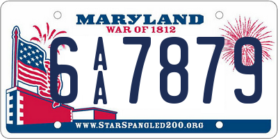 MD license plate 6AA7879