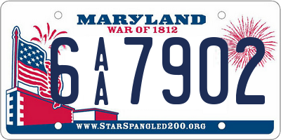 MD license plate 6AA7902