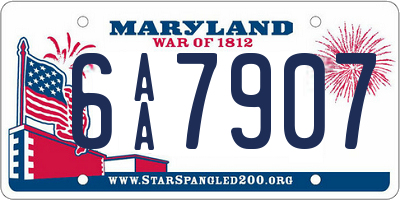 MD license plate 6AA7907