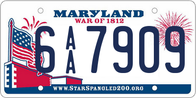 MD license plate 6AA7909