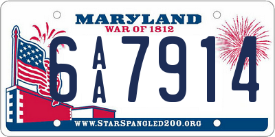 MD license plate 6AA7914