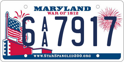 MD license plate 6AA7917