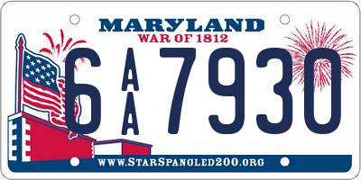 MD license plate 6AA7930