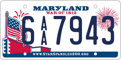 MD license plate 6AA7943
