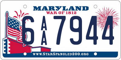 MD license plate 6AA7944