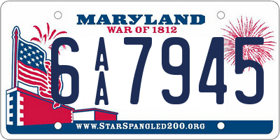 MD license plate 6AA7945