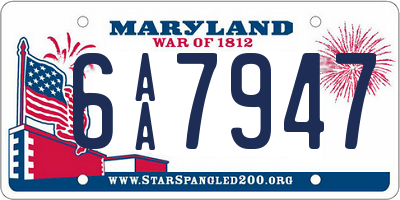 MD license plate 6AA7947