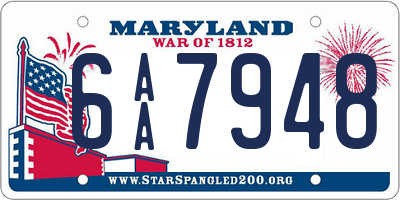 MD license plate 6AA7948