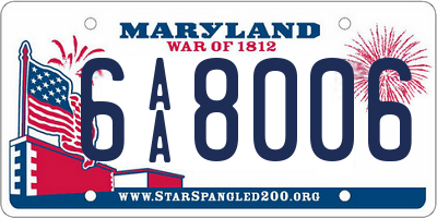 MD license plate 6AA8006