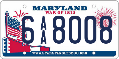 MD license plate 6AA8008