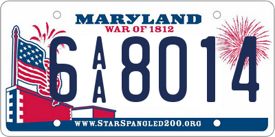 MD license plate 6AA8014