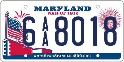 MD license plate 6AA8018