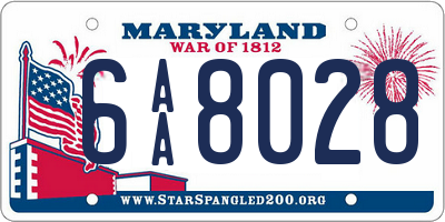 MD license plate 6AA8028